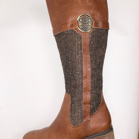 Etienne Aigner Womens Tweed/Leather Boots - Picture 3 of 13